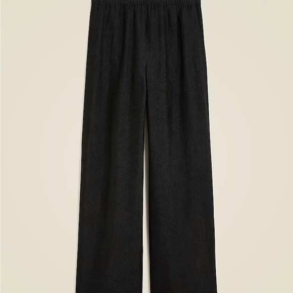 J. Crew Women's Wide Leg Stratus Pant in Textured Black Satin Size M NWOT - Picture 4 of 9
